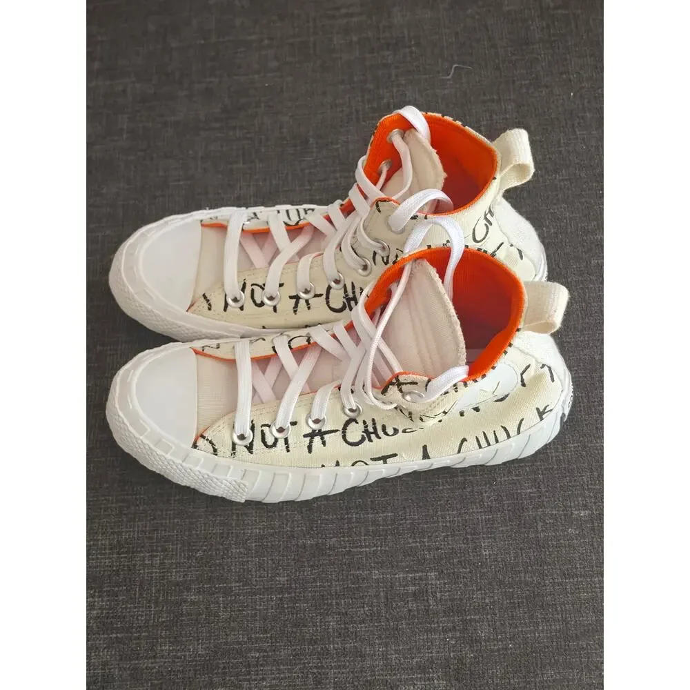 Converse UNT1TL3D Hi Not A Chuck White Orange Sneakers Kids 5 Womens 7 266515C
